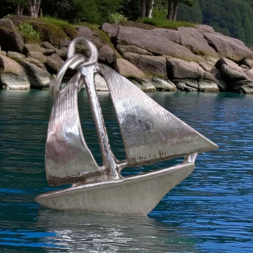 Sterling Silver Bracelet Charm SAILBOAT Sailing